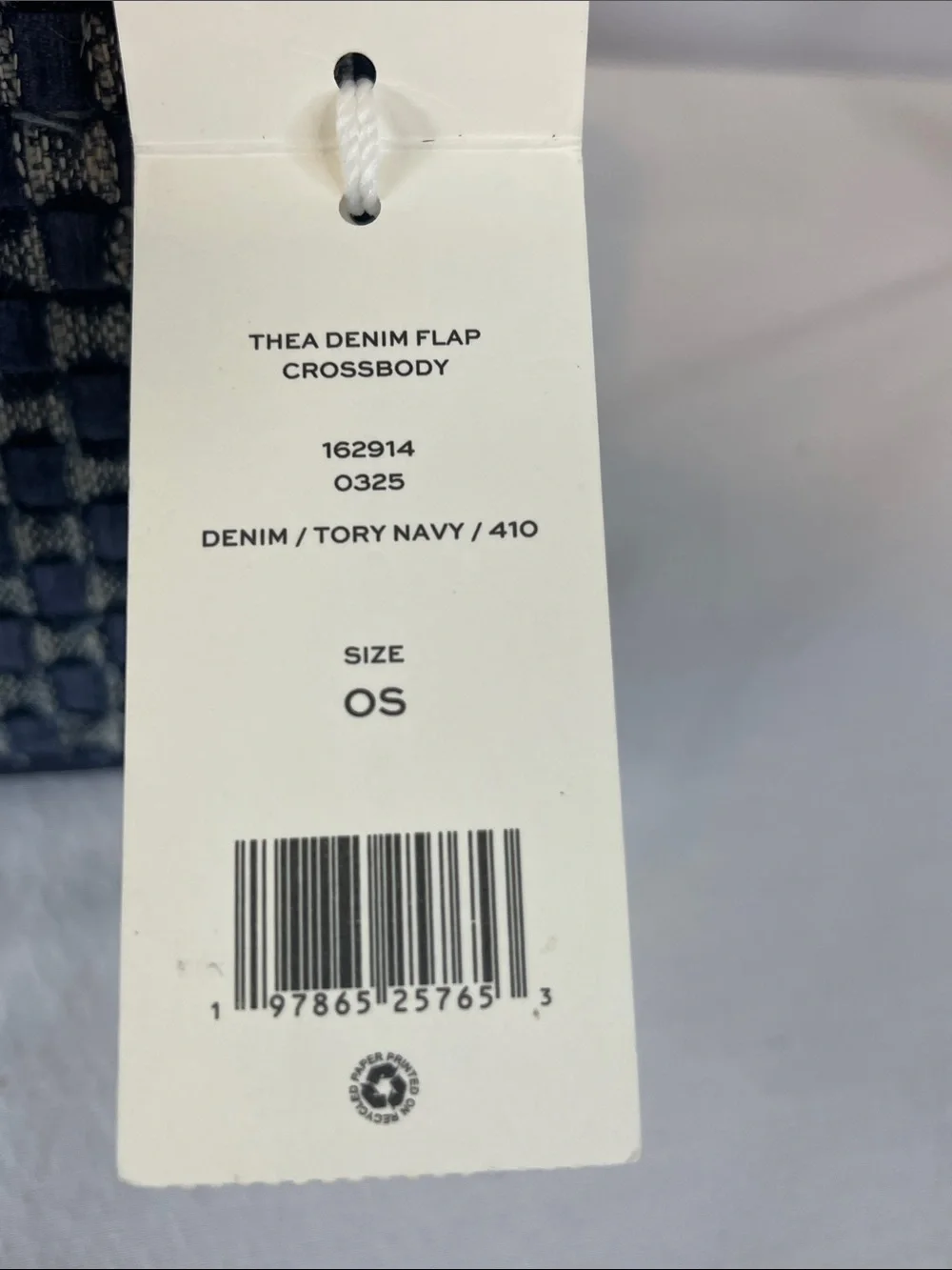 NWT Tory Burch Thea Denim Flap Crossbody Woven Blue 2 Straps